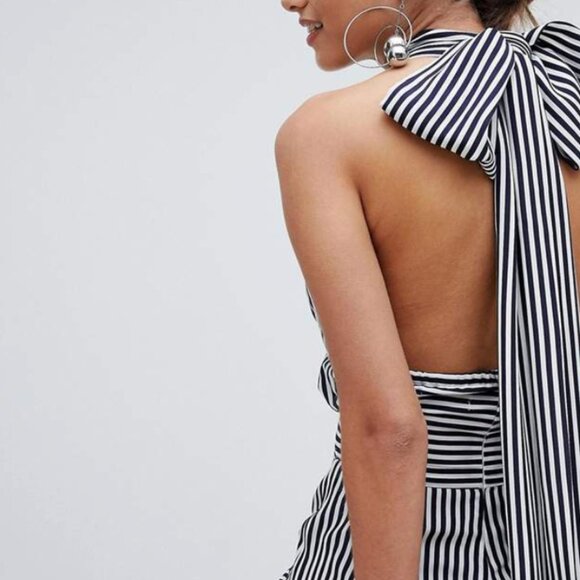 *Missguided Multiway Wide Leg Striped Jumpsuit - Picture 2 of 7